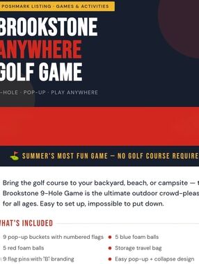 ⛳ NEW Brookstone Anywhere 9-Hole Golf Game – Backyard, Beach & Tailgate Fun |